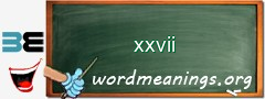 WordMeaning blackboard for xxvii